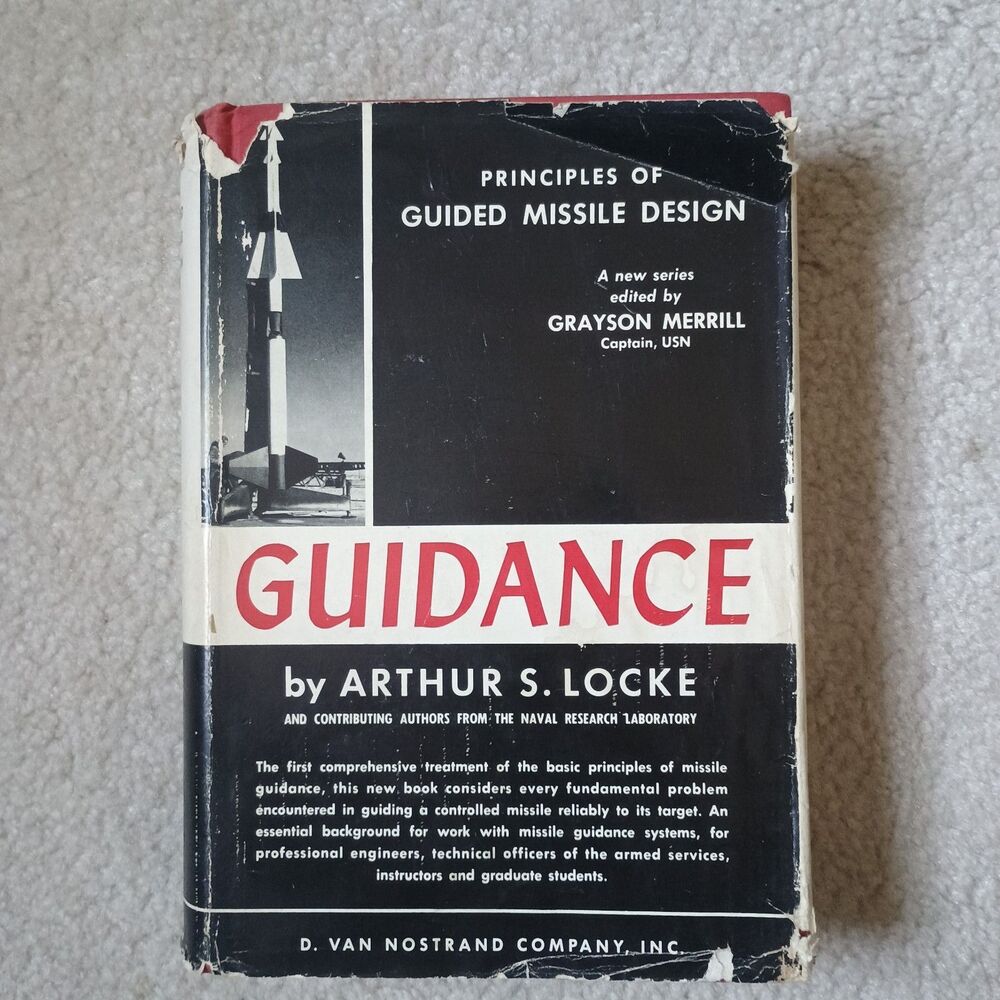 Guidance Locke Principles Guided Missile Design Rockets Engineering HC/DJ 1955